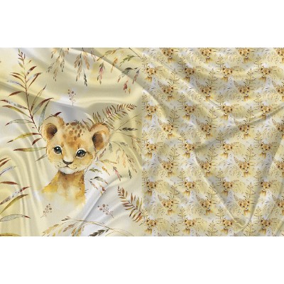 Minky Cuddle Pannel Lion Cub - PRINT IN QUEBEC IN OUR WORKSHOP